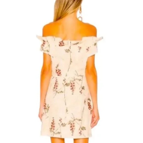 Rebecca Taylor Ivie Off the Shoulder Embroidered Linen Dress - Picture 4 of 8